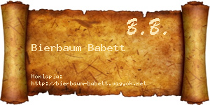 Bierbaum Babett névjegykártya